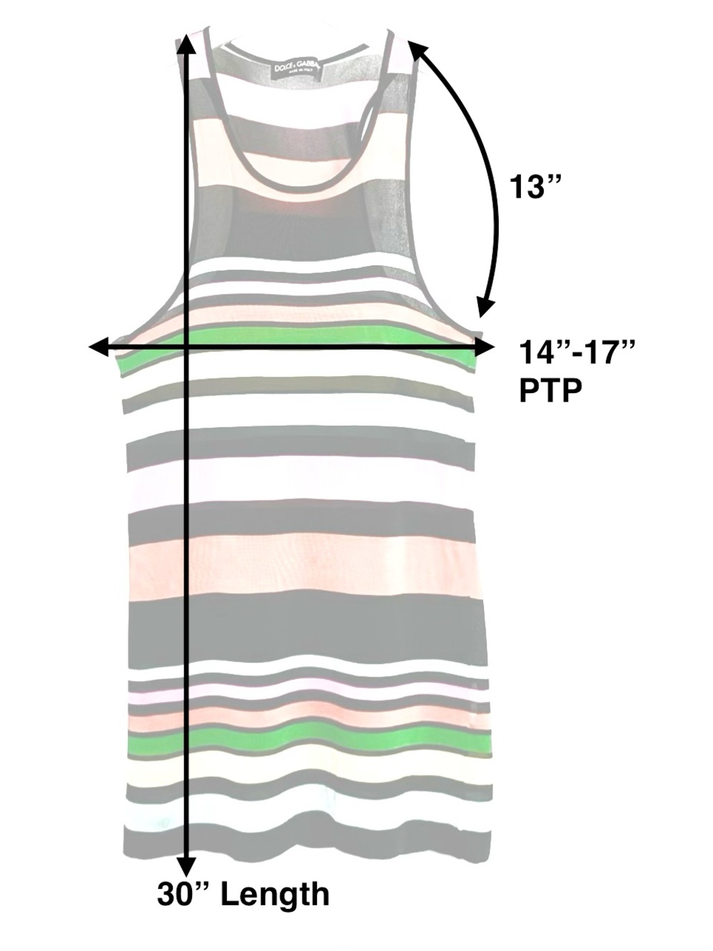 D&G tunic Multicolour Striped 🌈Racerback - Picture 5 of 6